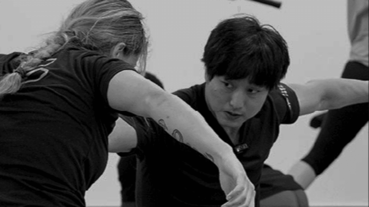 Chan Griffin during a fight choreography rehearsal